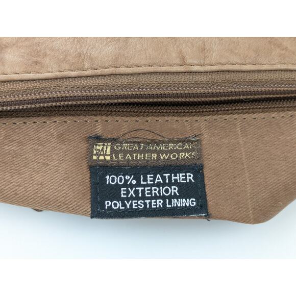 Great American Leatherworks Cute Brown Woven Crossbody Bag Genuine Leather Boho - Picture 6 of 6